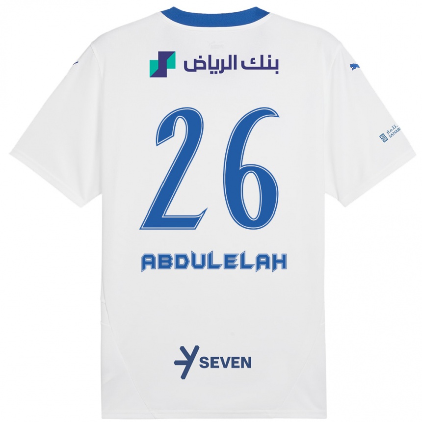 Kids Football Abdulelah Al-Malki #26 White Blue Away Jersey 2024/25 T-Shirt Australia