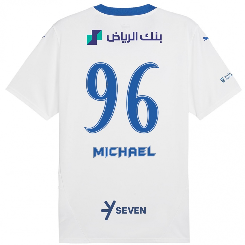 Kids Football Michael #96 White Blue Away Jersey 2024/25 T-Shirt Australia