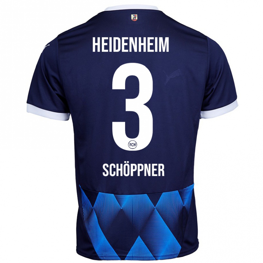 Kids Football Jan Schöppner #3 Dark Navy Blue Away Jersey 2024/25 T-Shirt Australia