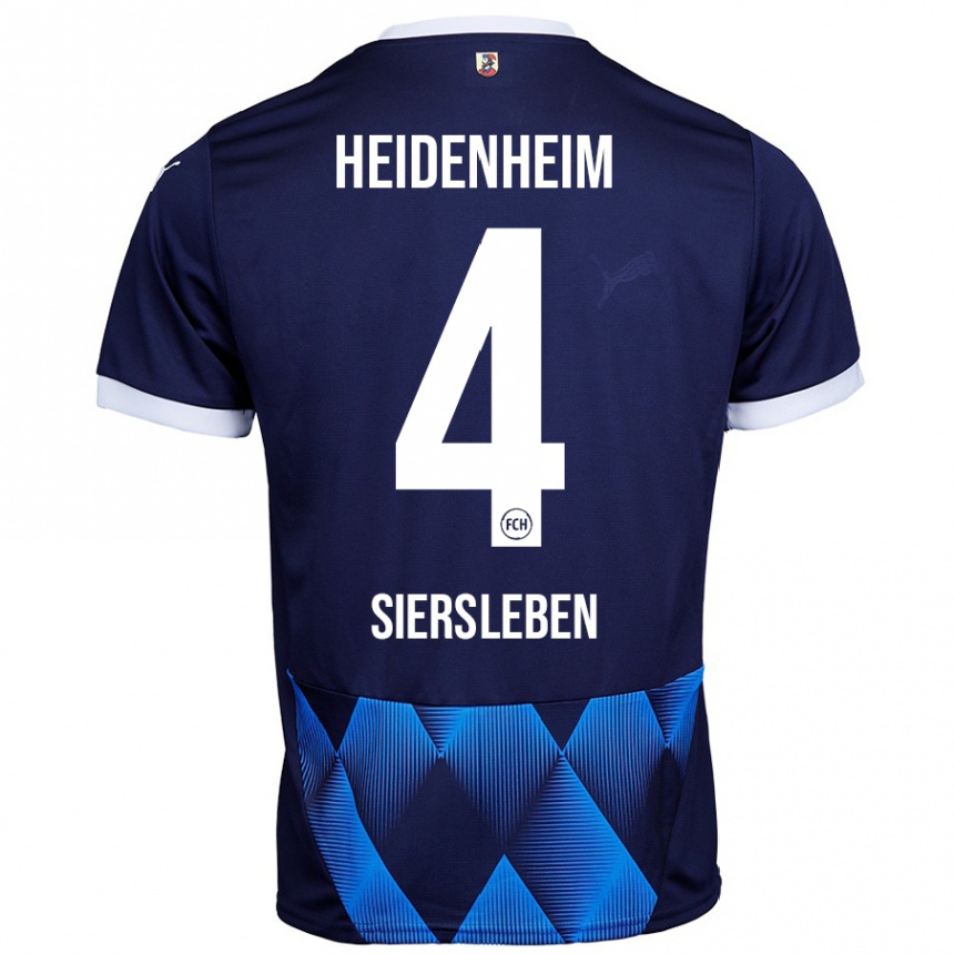 Kids Football Tim Siersleben #4 Dark Navy Blue Away Jersey 2024/25 T-Shirt Australia