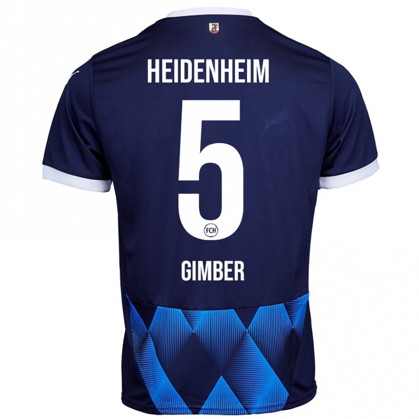 Kids Football Benedikt Gimber #5 Dark Navy Blue Away Jersey 2024/25 T-Shirt Australia