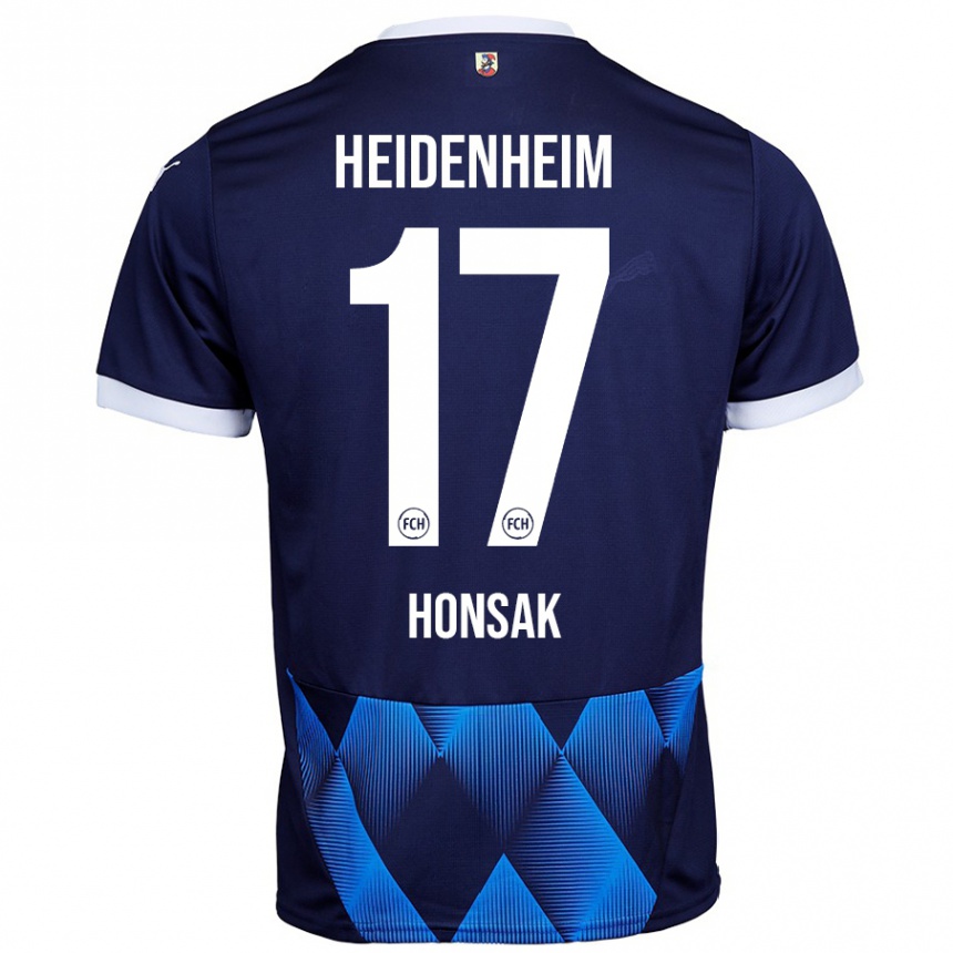 Kids Football Mathias Honsak #17 Dark Navy Blue Away Jersey 2024/25 T-Shirt Australia