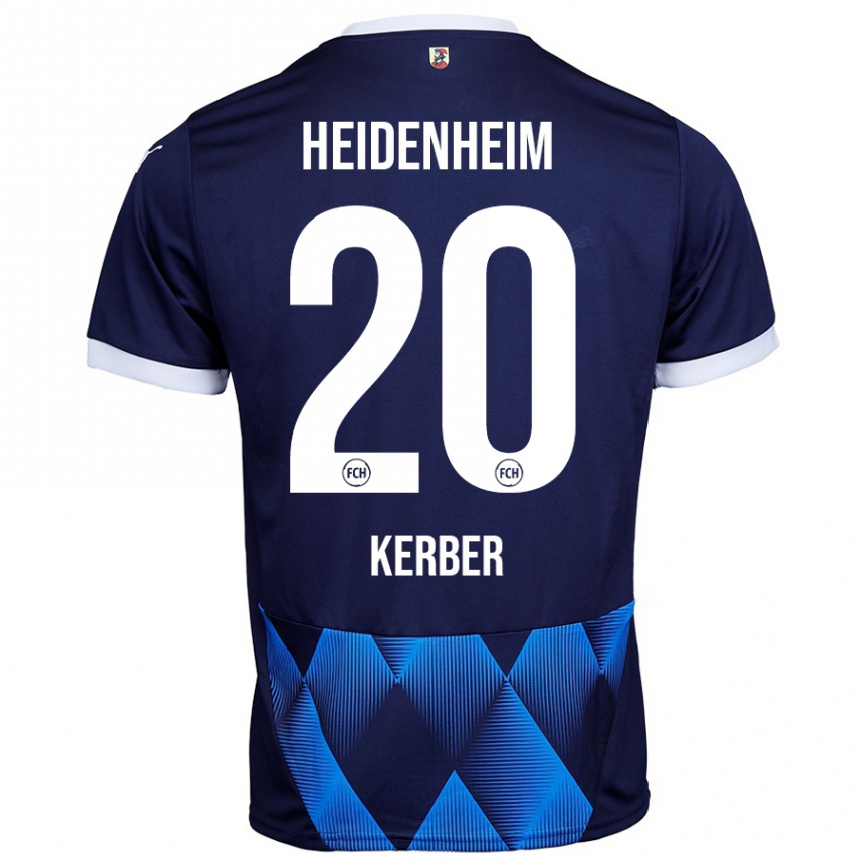 Kids Football Luca Kerber #20 Dark Navy Blue Away Jersey 2024/25 T-Shirt Australia