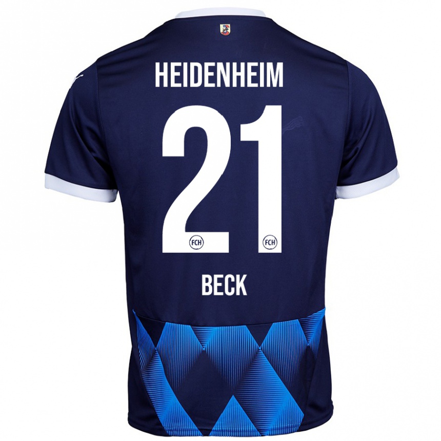 Kids Football Adrian Beck #21 Dark Navy Blue Away Jersey 2024/25 T-Shirt Australia