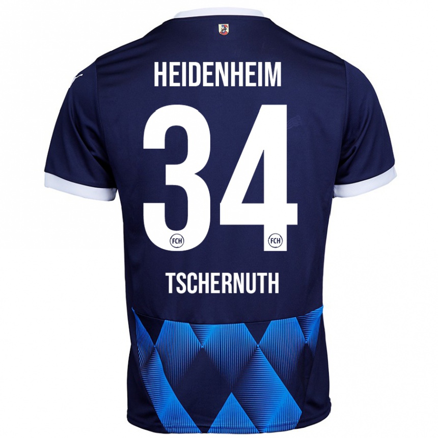 Kids Football Paul Tschernuth #34 Dark Navy Blue Away Jersey 2024/25 T-Shirt Australia