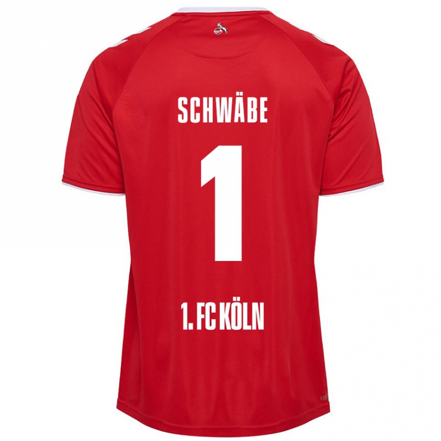 Kids Football Marvin Schwäbe #1 Red White Away Jersey 2024/25 T-Shirt Australia