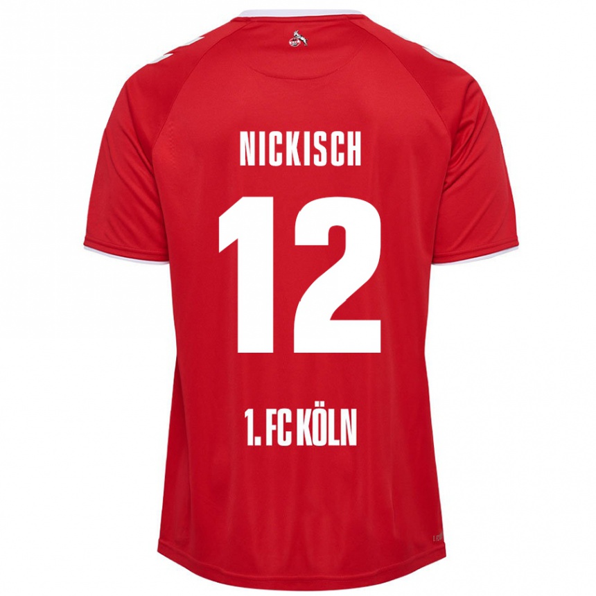 Kids Football Jonas Nickisch #12 Red White Away Jersey 2024/25 T-Shirt Australia