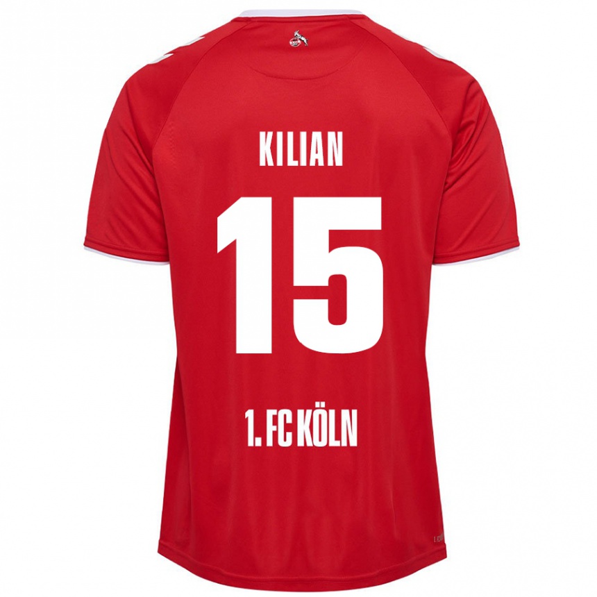 Kids Football Luca Kilian #15 Red White Away Jersey 2024/25 T-Shirt Australia