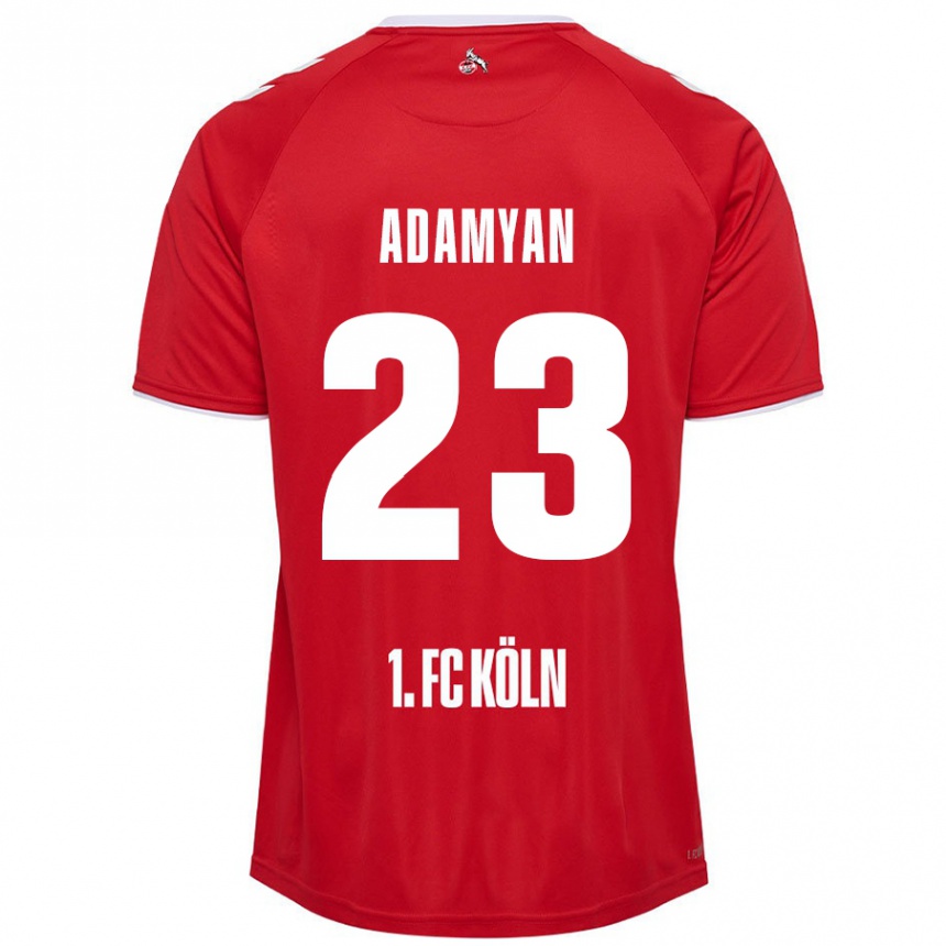 Kids Football Sargis Adamyan #23 Red White Away Jersey 2024/25 T-Shirt Australia