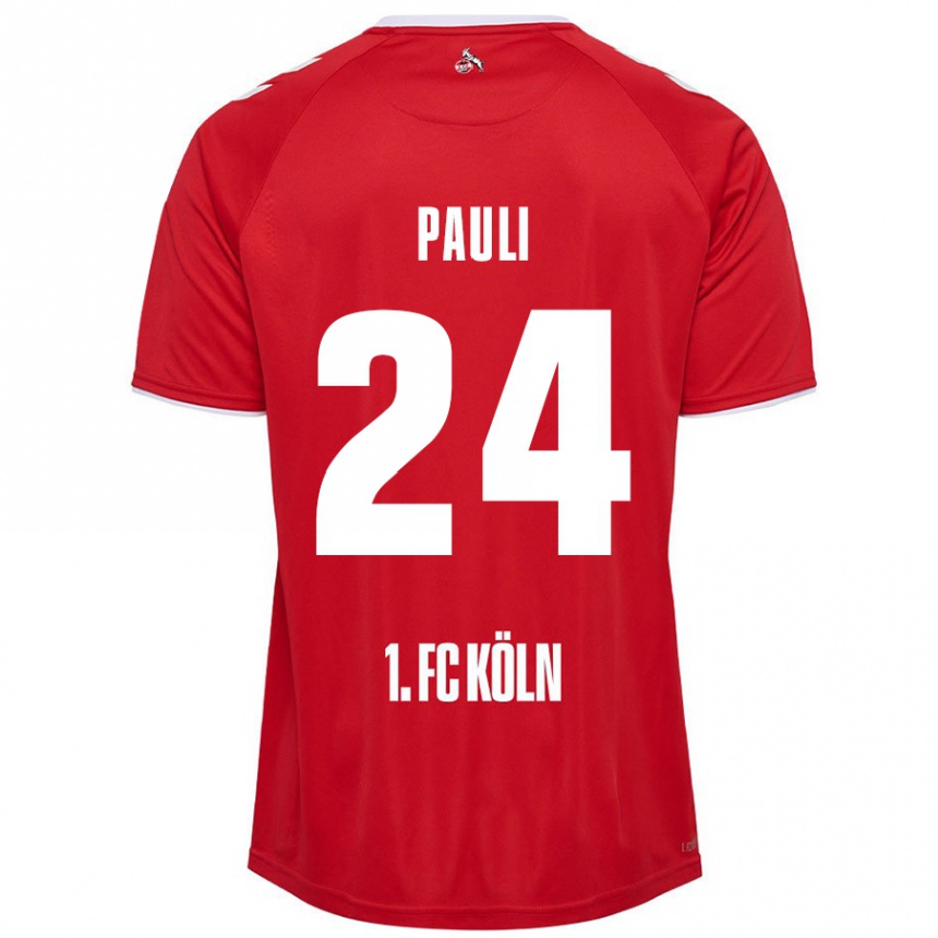 Kids Football Julian Pauli #24 Red White Away Jersey 2024/25 T-Shirt Australia