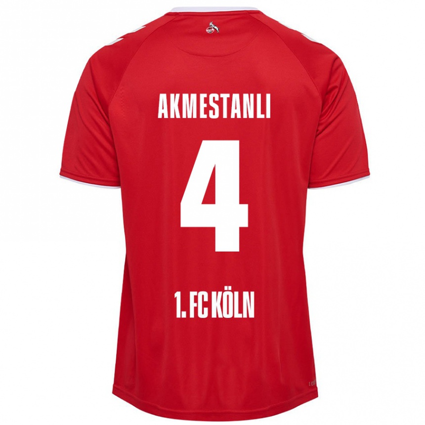 Kids Football Teoman Akmestanli #4 Red White Away Jersey 2024/25 T-Shirt Australia