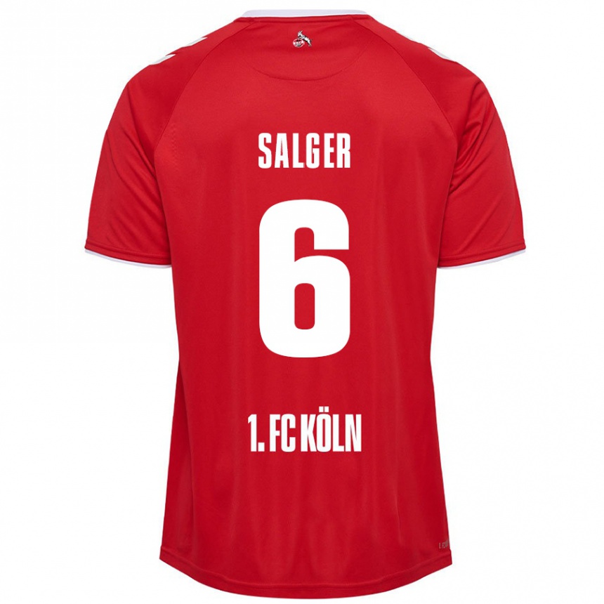 Kids Football Stephan Salger #6 Red White Away Jersey 2024/25 T-Shirt Australia