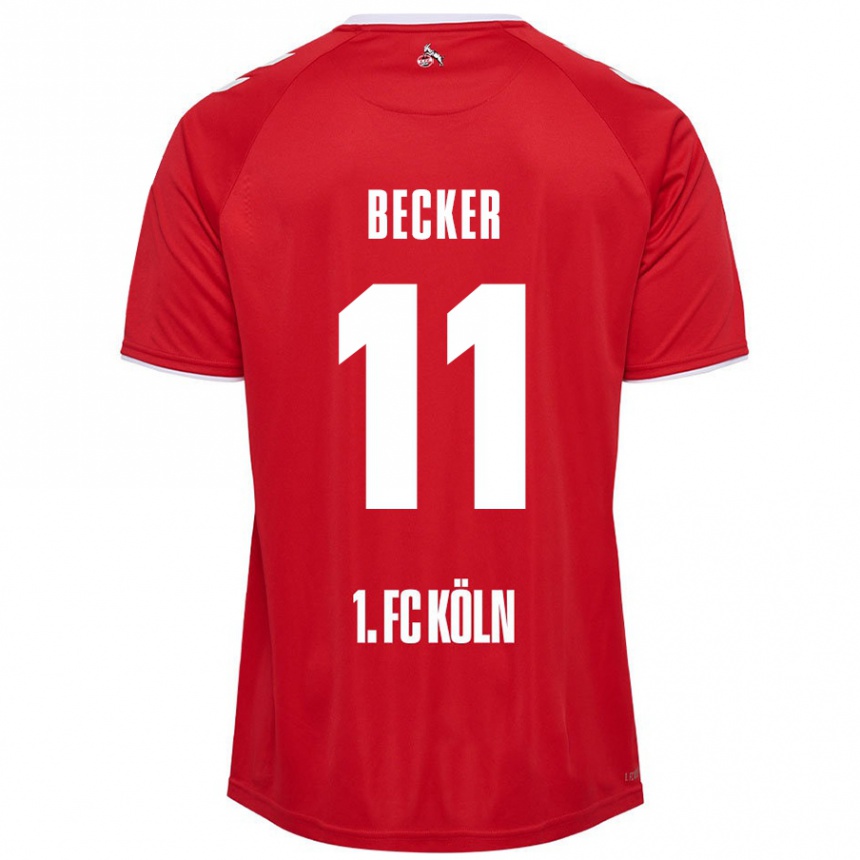 Kids Football Marlon Becker #11 Red White Away Jersey 2024/25 T-Shirt Australia