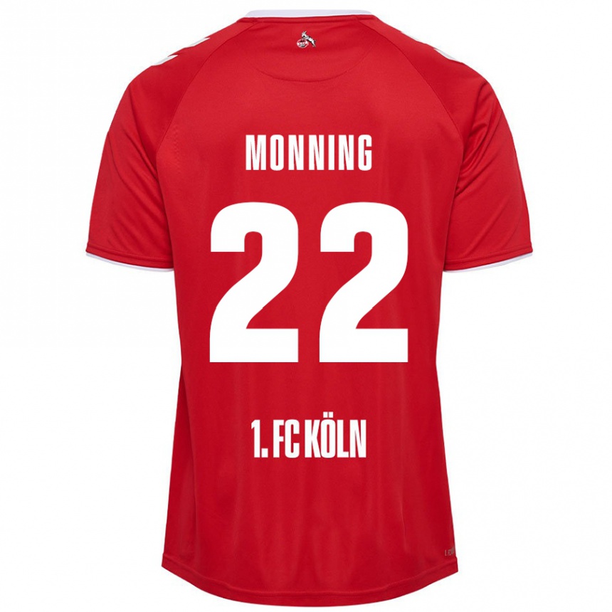 Kids Football Marlon Monning #22 Red White Away Jersey 2024/25 T-Shirt Australia