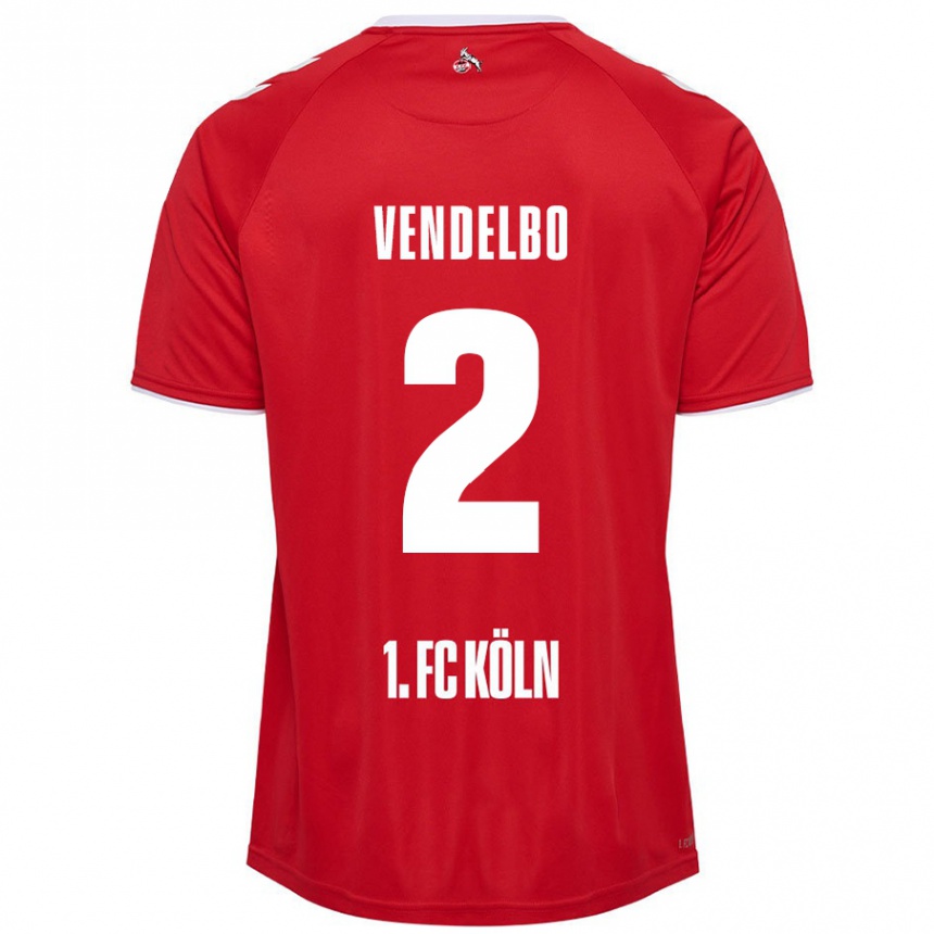 Kids Football Sofie Vendelbo #2 Red White Away Jersey 2024/25 T-Shirt Australia