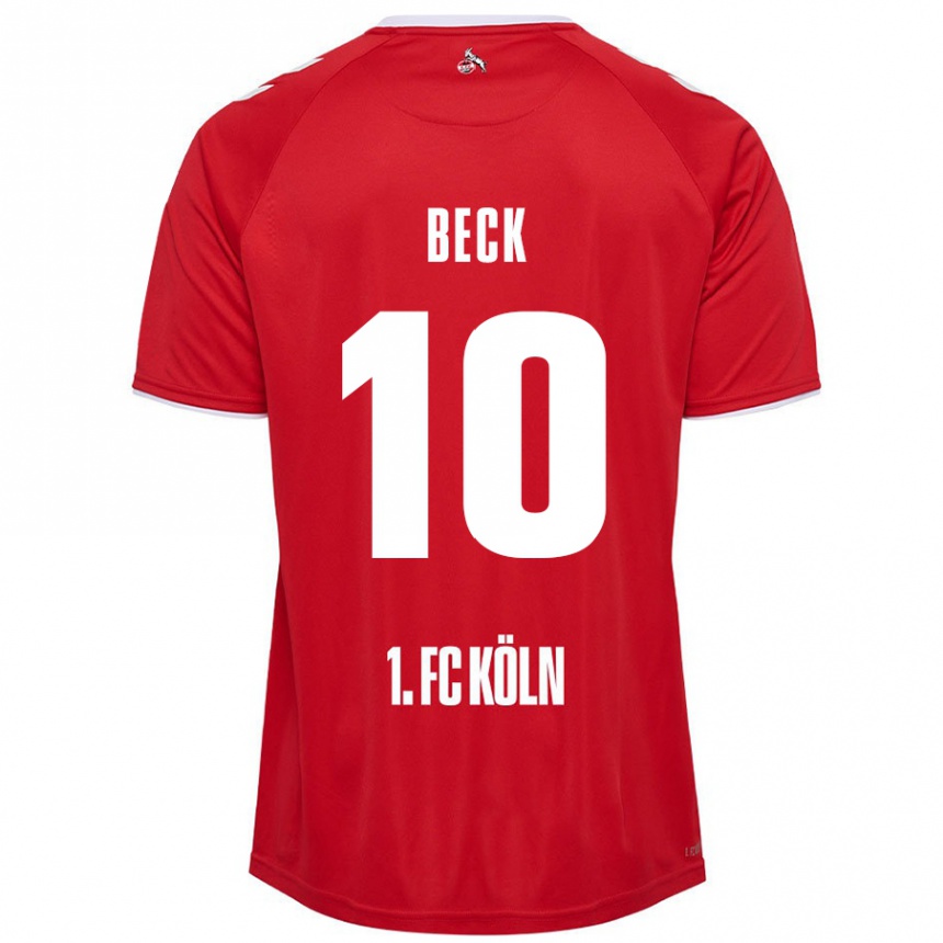 Kids Football Sharon Beck #10 Red White Away Jersey 2024/25 T-Shirt Australia