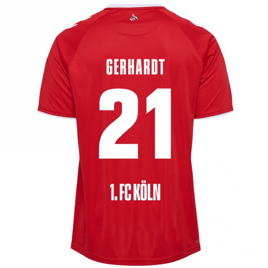 Kids Football Anna Gerhardt #21 Red White Away Jersey 2024/25 T-Shirt Australia