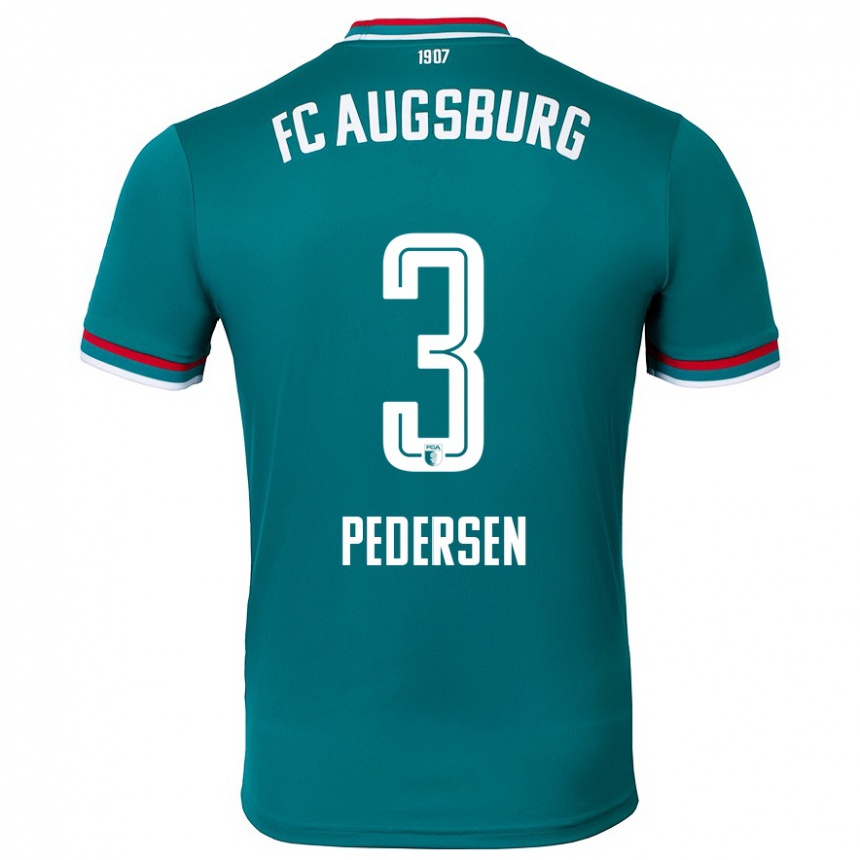 Kids Football Mads Pedersen #3 Dark Green Away Jersey 2024/25 T-Shirt Australia