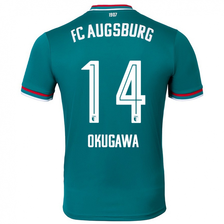 Kids Football Masaya Okugawa #14 Dark Green Away Jersey 2024/25 T-Shirt Australia