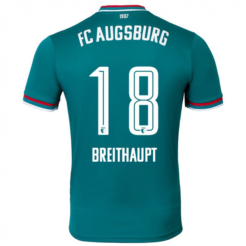 Kids Football Tim Breithaupt #18 Dark Green Away Jersey 2024/25 T-Shirt Australia