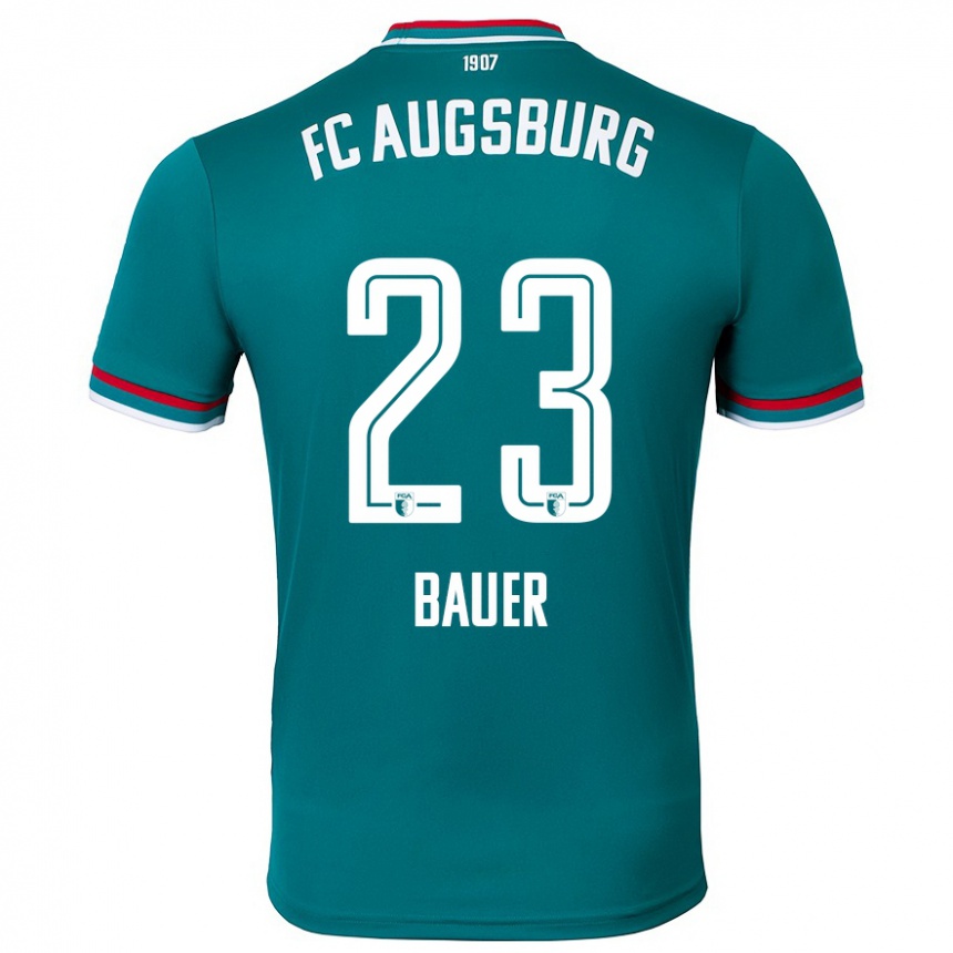 Kids Football Maximilian Bauer #23 Dark Green Away Jersey 2024/25 T-Shirt Australia