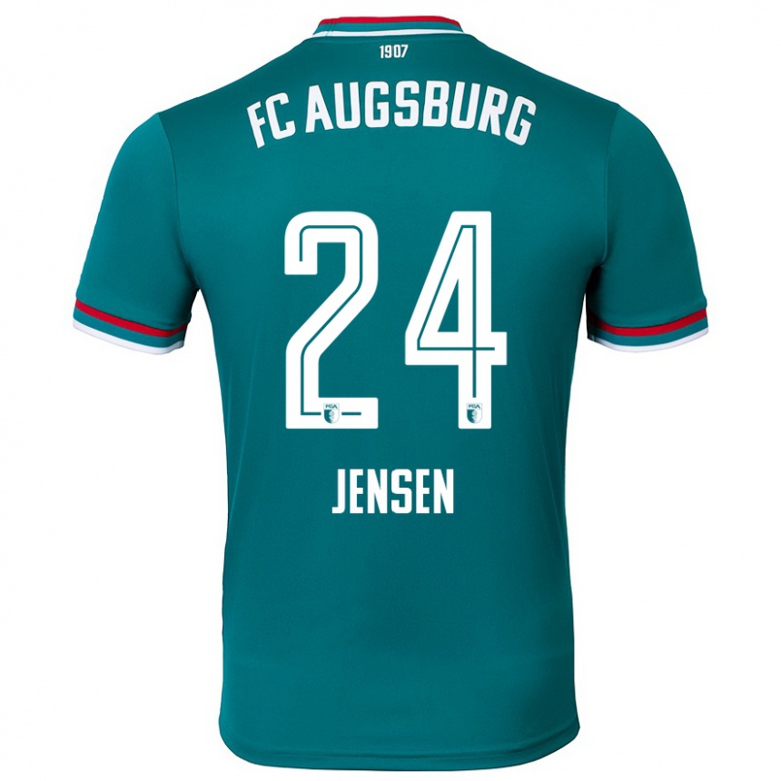 Kids Football Fredrik Jensen #24 Dark Green Away Jersey 2024/25 T-Shirt Australia