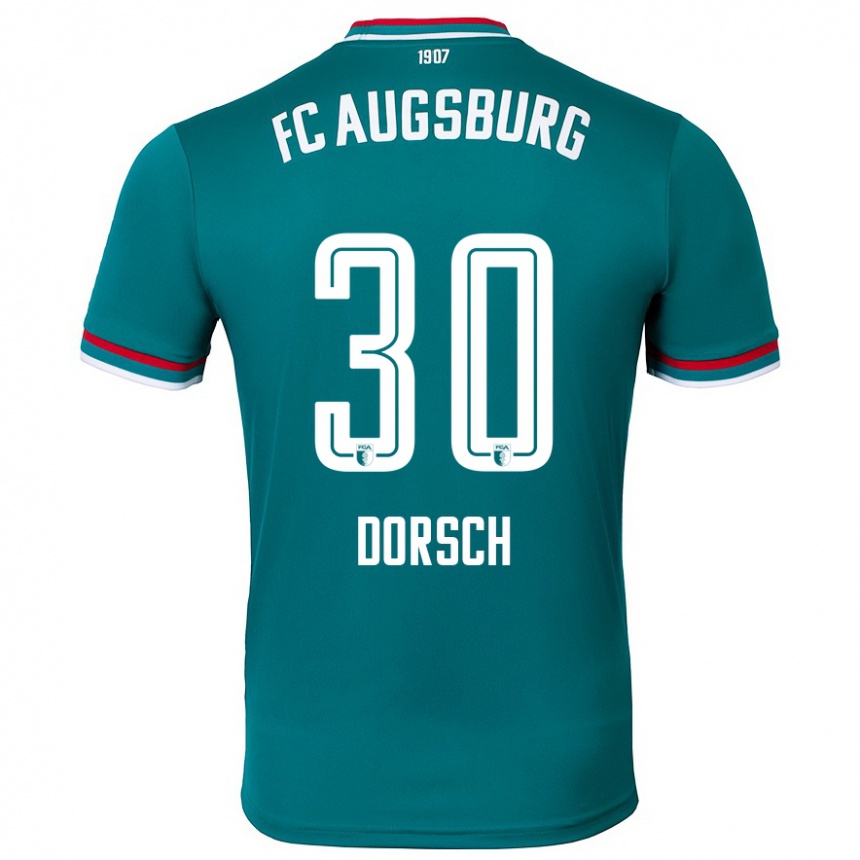 Kids Football Niklas Dorsch #30 Dark Green Away Jersey 2024/25 T-Shirt Australia