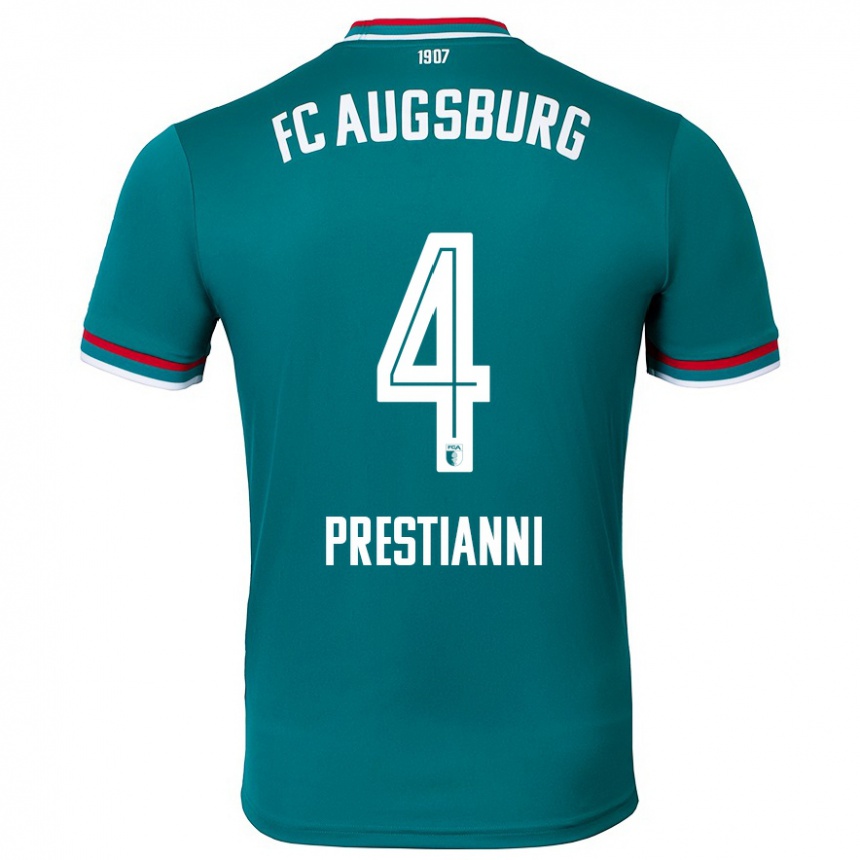 Kids Football Luis Prestianni #4 Dark Green Away Jersey 2024/25 T-Shirt Australia