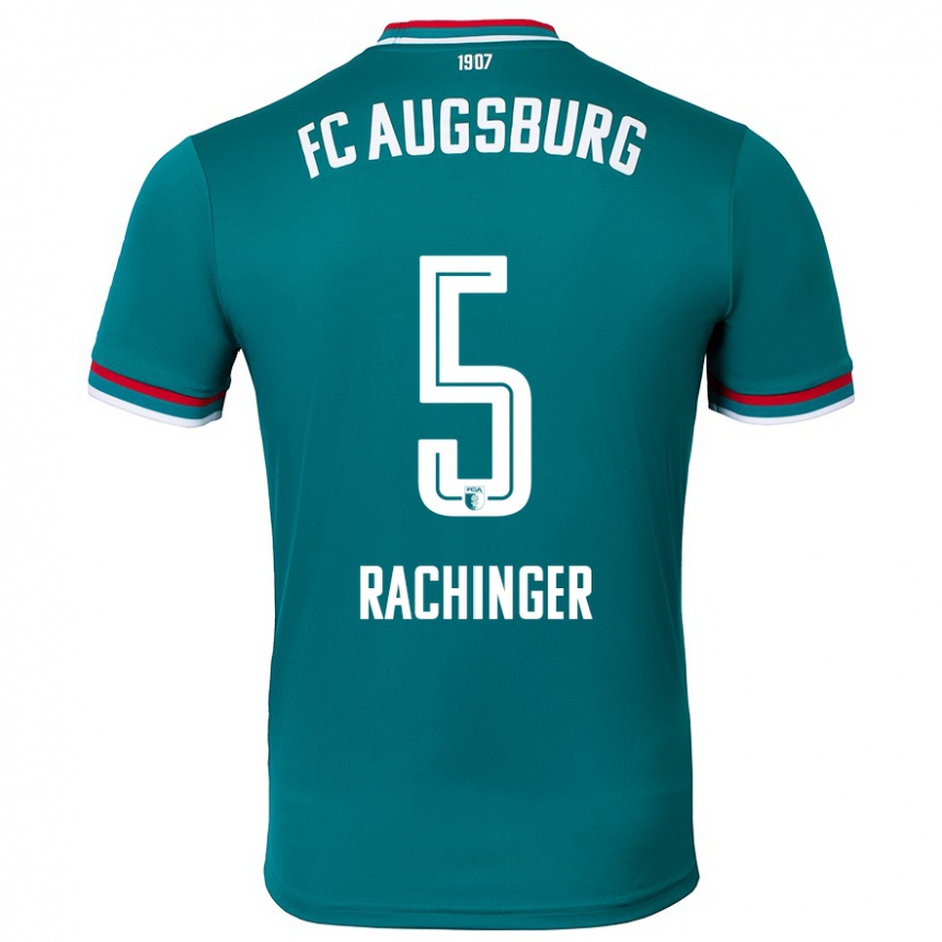 Kids Football Lorenz Rachinger #5 Dark Green Away Jersey 2024/25 T-Shirt Australia