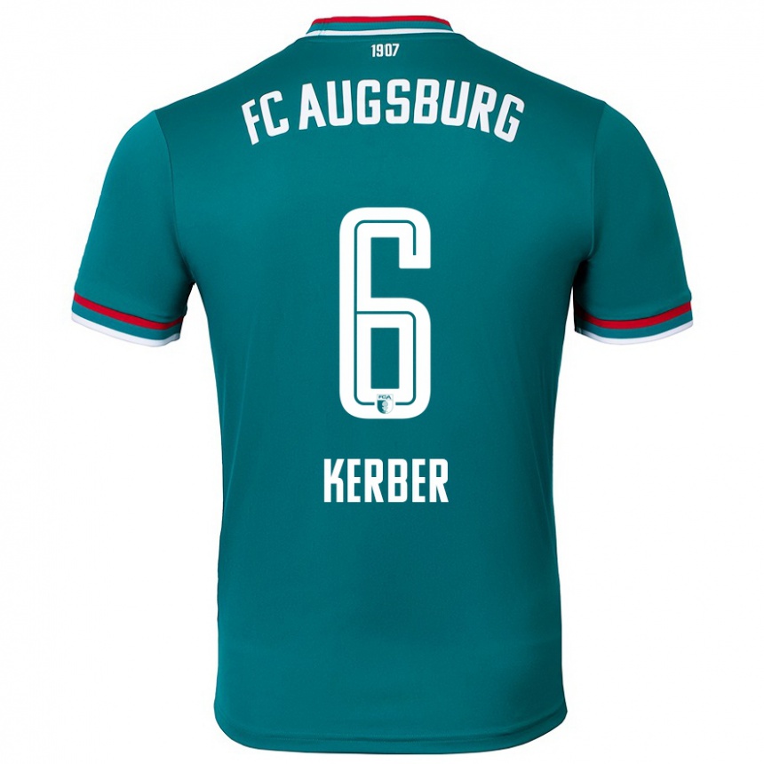 Kids Football Luca Kerber #6 Dark Green Away Jersey 2024/25 T-Shirt Australia