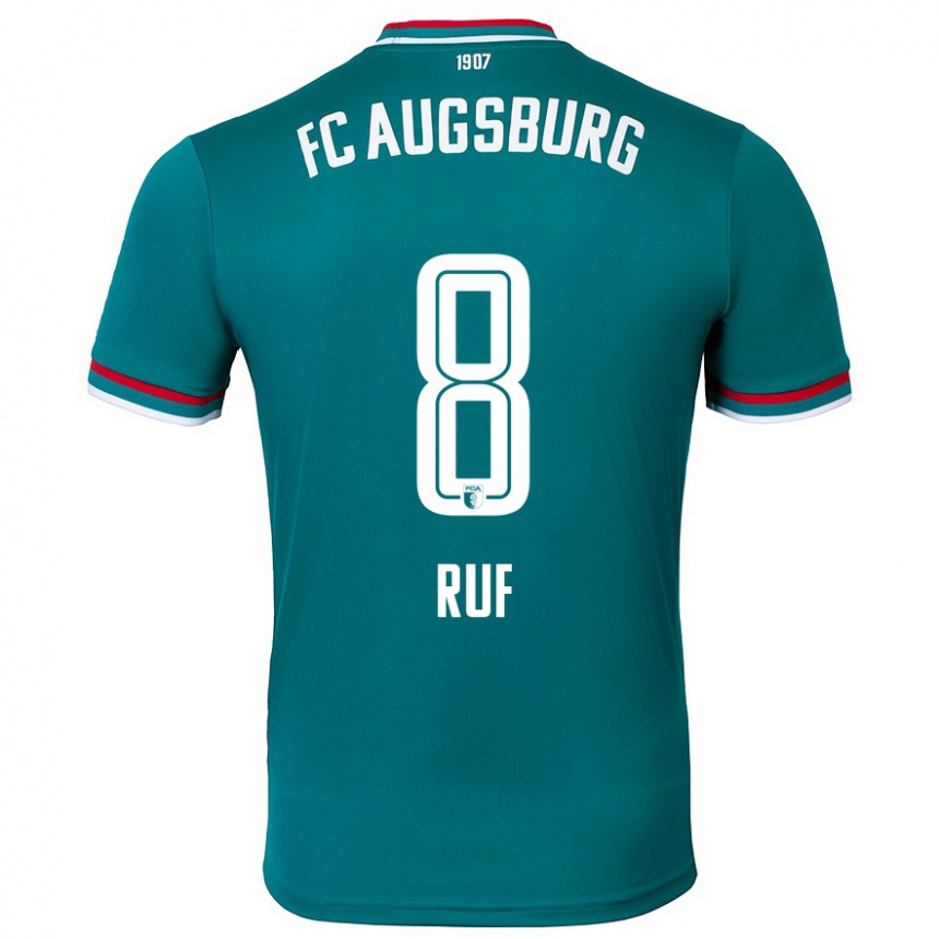 Kids Football Jonas Ruf #8 Dark Green Away Jersey 2024/25 T-Shirt Australia