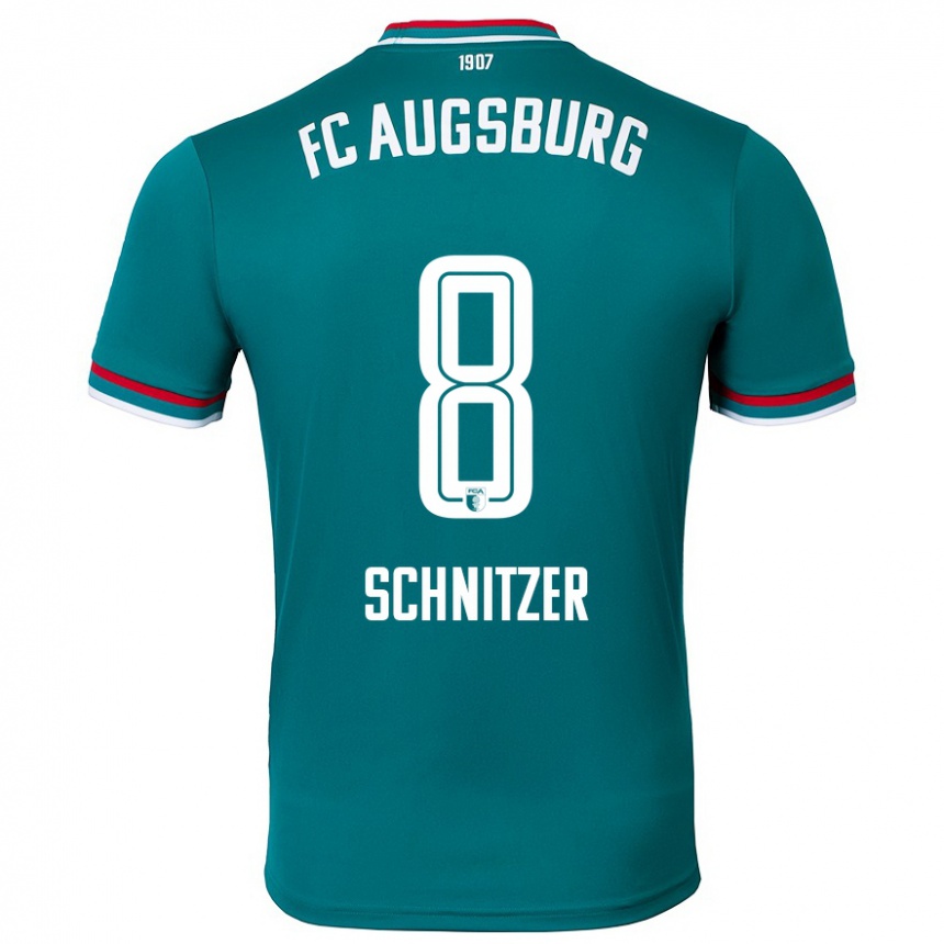 Kids Football Tim Schnitzer #8 Dark Green Away Jersey 2024/25 T-Shirt Australia