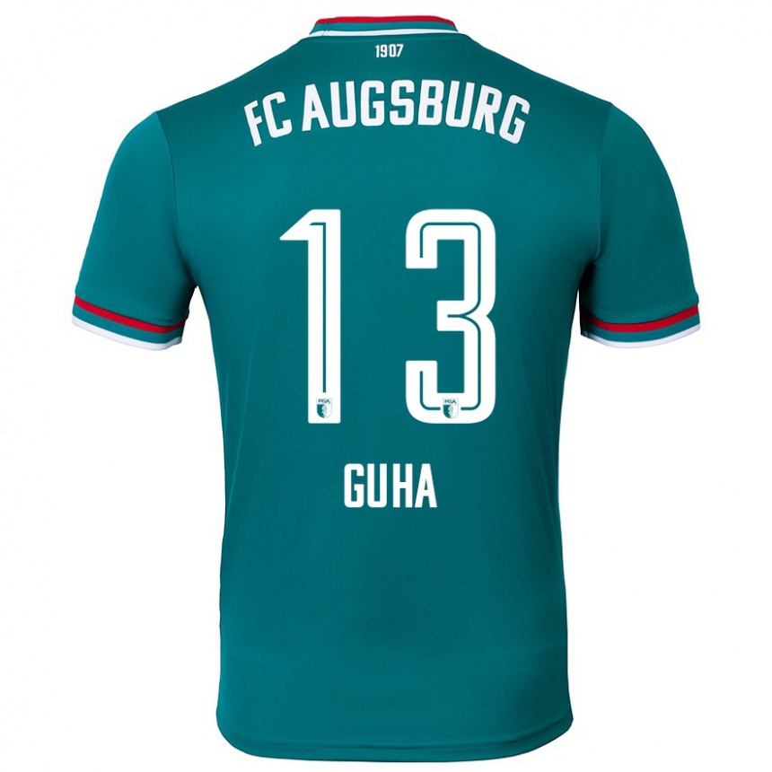 Kids Football Felix Guha #13 Dark Green Away Jersey 2024/25 T-Shirt Australia