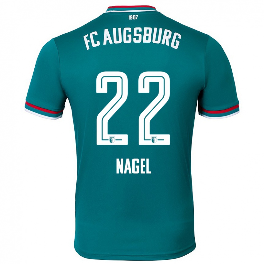 Kids Football Timo Nagel #22 Dark Green Away Jersey 2024/25 T-Shirt Australia