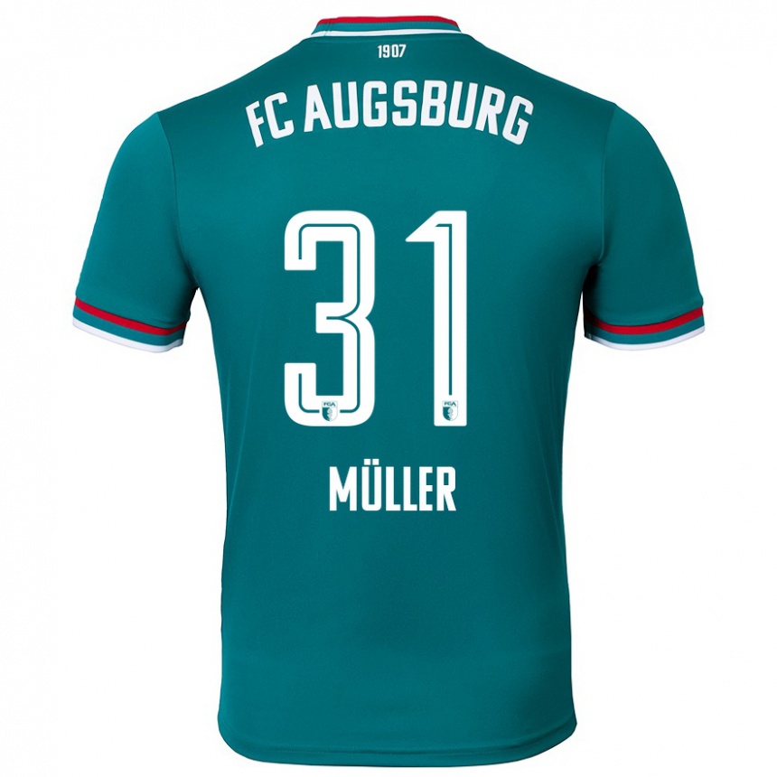 Kids Football Noah Müller #31 Dark Green Away Jersey 2024/25 T-Shirt Australia