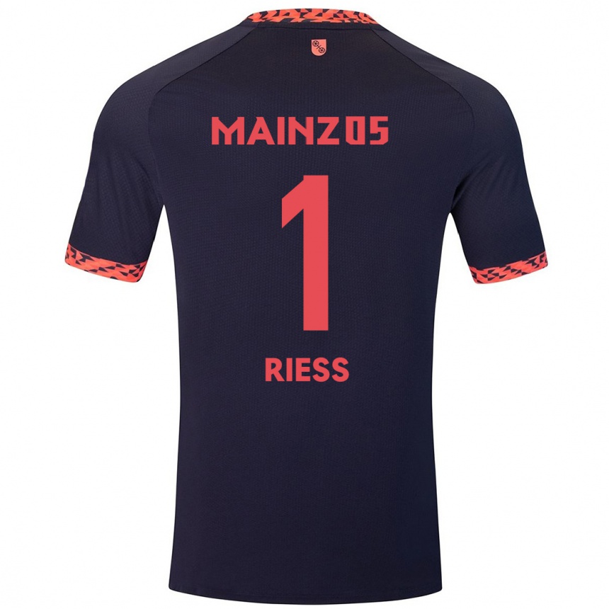 Kids Football Lasse Rieß #1 Blue Coral Red Away Jersey 2024/25 T-Shirt Australia