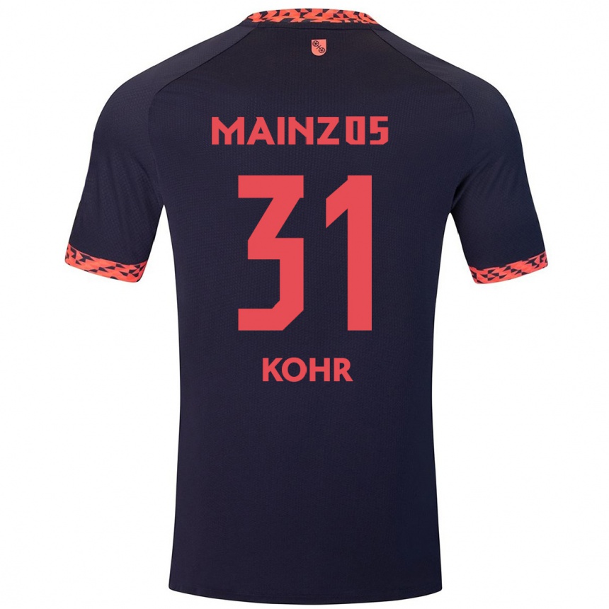 Kids Football Dominik Kohr #31 Blue Coral Red Away Jersey 2024/25 T-Shirt Australia