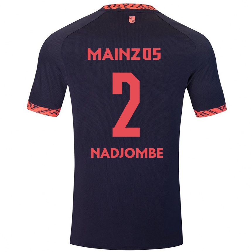 Kids Football Jean-Marie Nadjombe #2 Blue Coral Red Away Jersey 2024/25 T-Shirt Australia