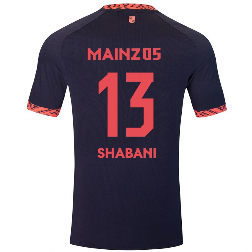 Kids Football Eniss Shabani #13 Blue Coral Red Away Jersey 2024/25 T-Shirt Australia