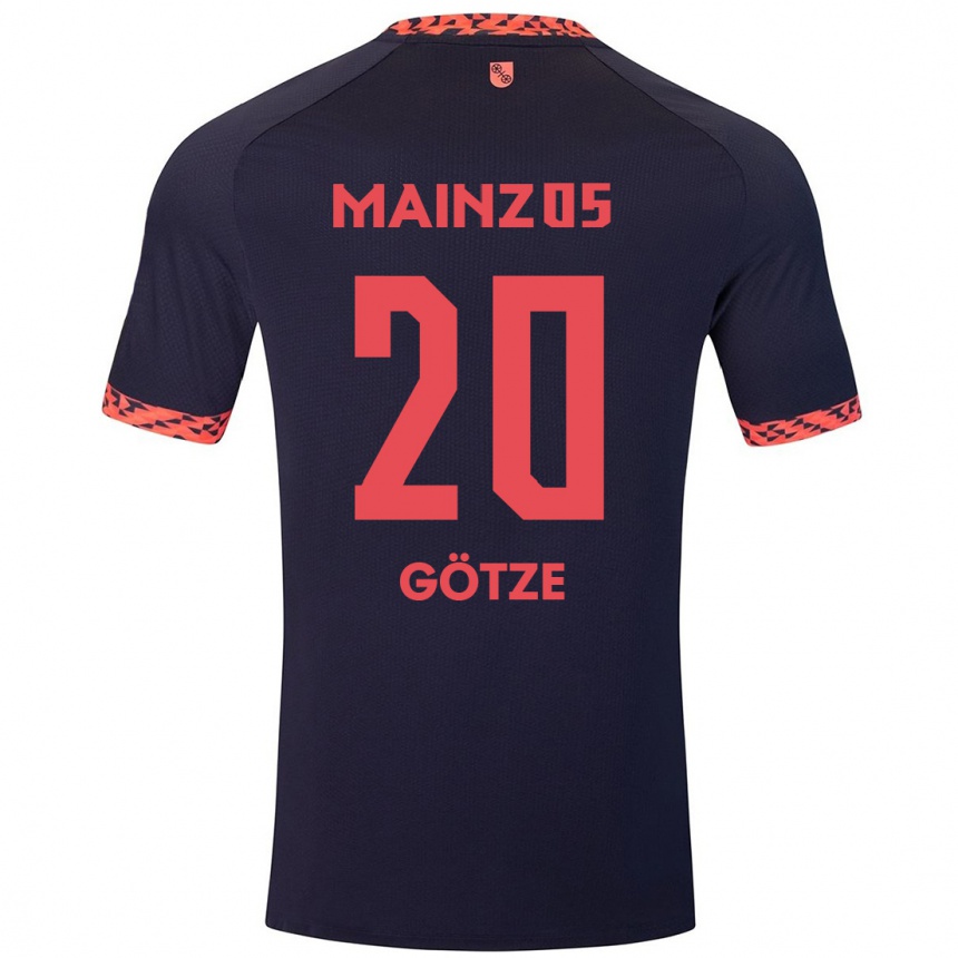 Kids Football Justus Götze #20 Blue Coral Red Away Jersey 2024/25 T-Shirt Australia