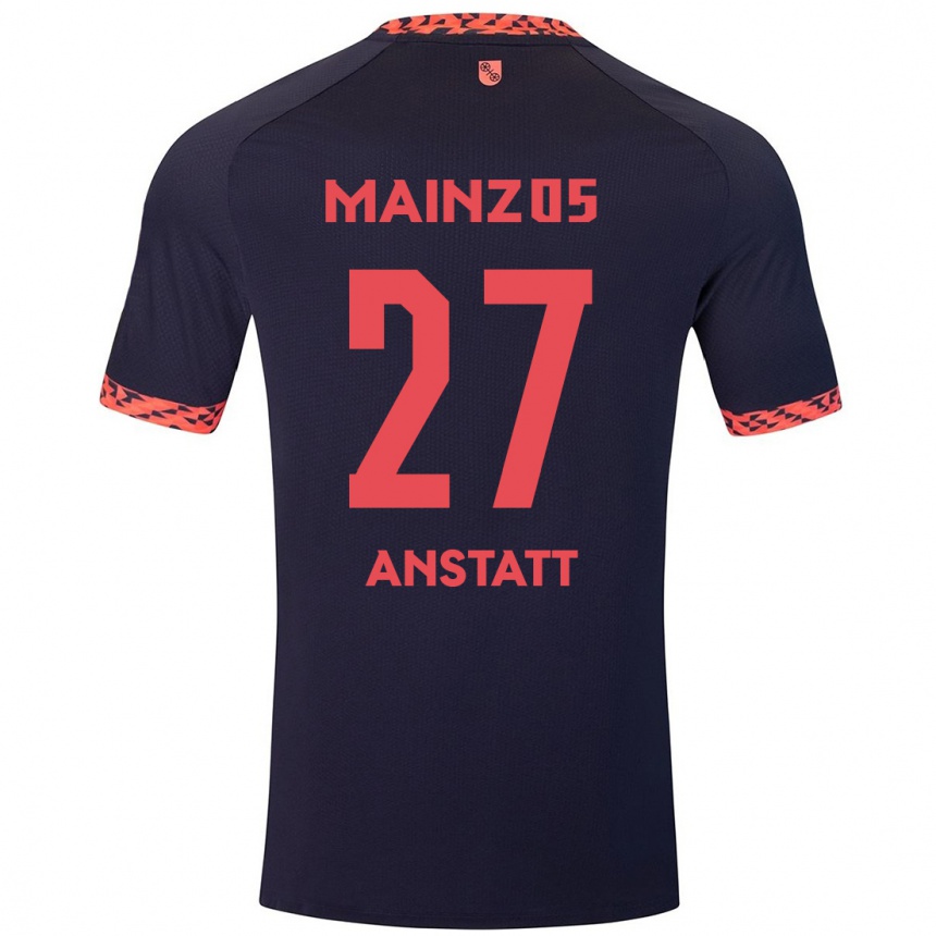 Kids Football Nadine Anstatt #27 Blue Coral Red Away Jersey 2024/25 T-Shirt Australia