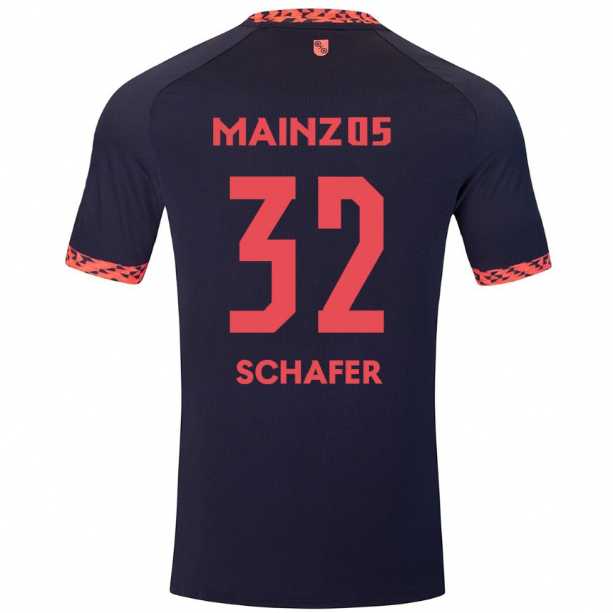 Kids Football Ann-Christin Schäfer #32 Blue Coral Red Away Jersey 2024/25 T-Shirt Australia