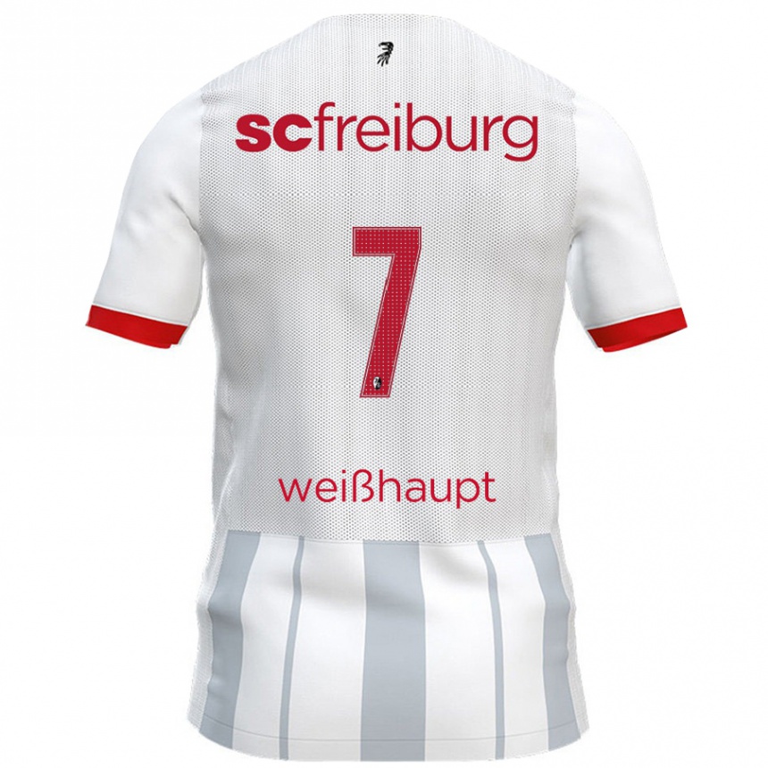 Kids Football Noah Weißhaupt #7 White Grey Away Jersey 2024/25 T-Shirt Australia