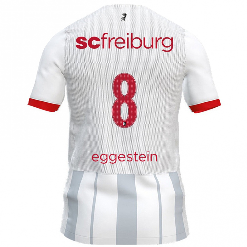 Kids Football Maximilian Eggestein #8 White Grey Away Jersey 2024/25 T-Shirt Australia