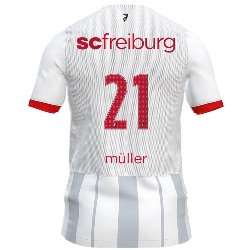 Kids Football Florian Müller #21 White Grey Away Jersey 2024/25 T-Shirt Australia