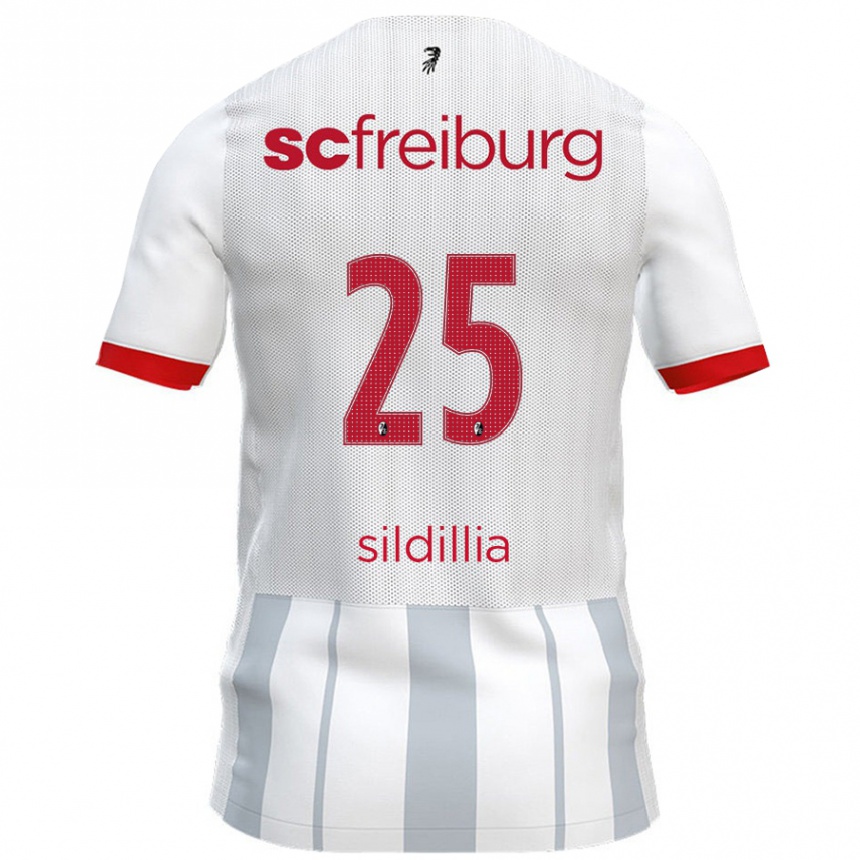 Kids Football Kiliann Sildillia #25 White Grey Away Jersey 2024/25 T-Shirt Australia