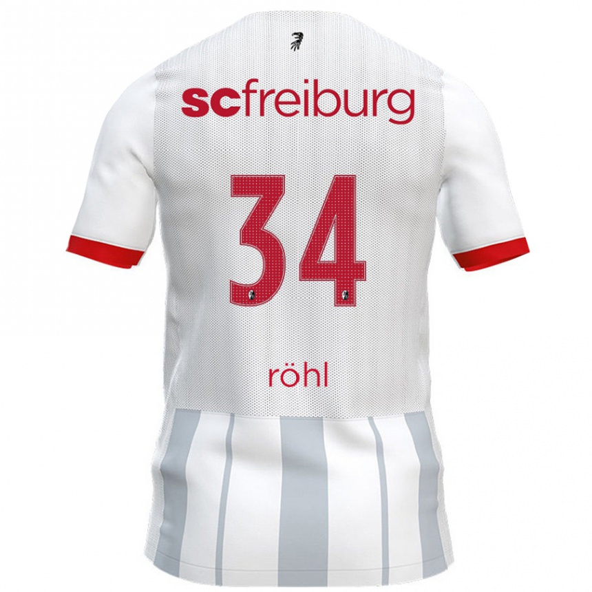 Kids Football Merlin Röhl #34 White Grey Away Jersey 2024/25 T-Shirt Australia