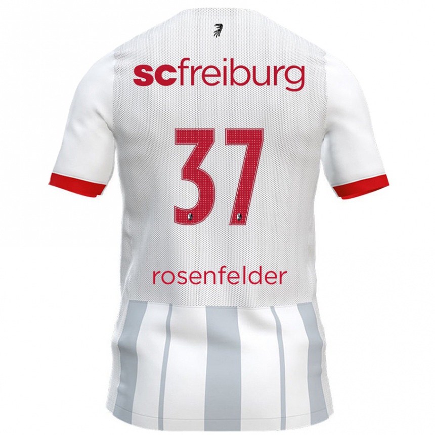 Kids Football Max Rosenfelder #37 White Grey Away Jersey 2024/25 T-Shirt Australia