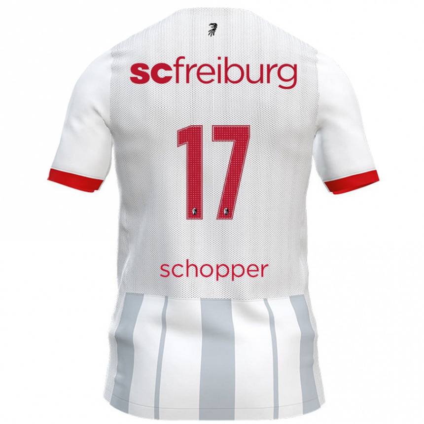 Kids Football David Schopper #17 White Grey Away Jersey 2024/25 T-Shirt Australia