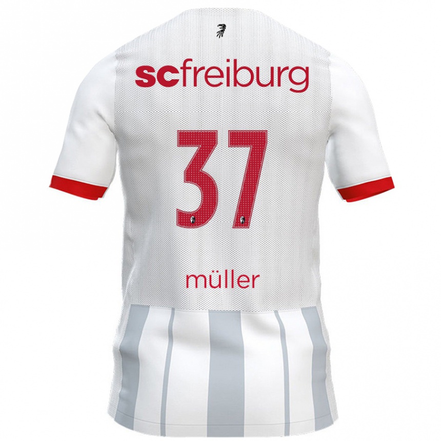 Kids Football Ruben Müller #37 White Grey Away Jersey 2024/25 T-Shirt Australia